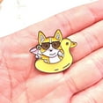 thumbnail image 3 of Corgi Yellow Ducky Lifebuoy Kawaii Enamel Pin, 3 of 6