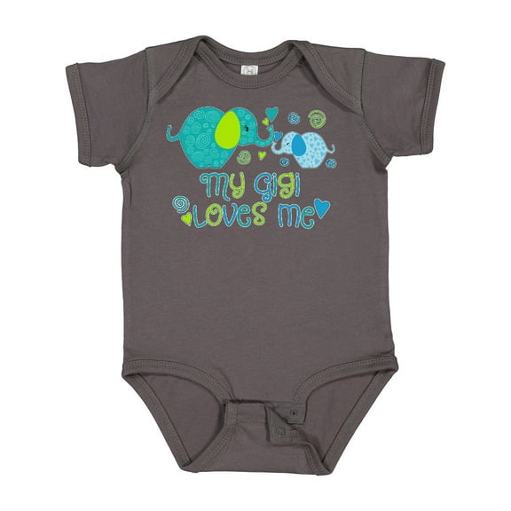 Inktastic My Gigi Loves Me Cute Elephants Boys or Girls Baby Bodysuit