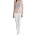thumbnail image 4 of YEMAK Women's Love Heart Chenille Crewneck 3/4 Sleeve Casual Pullover Sweater MK3595-BLS/GRY-L, 4 of 5