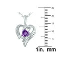 thumbnail image 3 of SZUL Women's Genuine Amethyst and Diamond Heart MOM Pendant in 10K White Gold, 3 of 5
