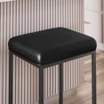 thumbnail image 6 of BELLEZE PU Leather Backless Barstools with Metal Base, Black & Black (Set of 4), 6 of 7