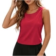 thumbnail image 3 of TARIENDY Women Sleeveless Tops Cotton Open Back Blouses Fashion Bow Tie Blouses Crewneck Tank Tops Beach Vacation Outfits Red XXL, 3 of 10