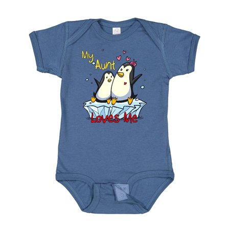 

Inktastic My Aunt Loves Me Penguin Gift Baby Boy or Baby Girl Bodysuit