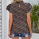thumbnail image 5 of Blusa suelta con cuello en V y manga corta con estilo para mujer OAVQHLG3B Store lin121212, 5 of 5