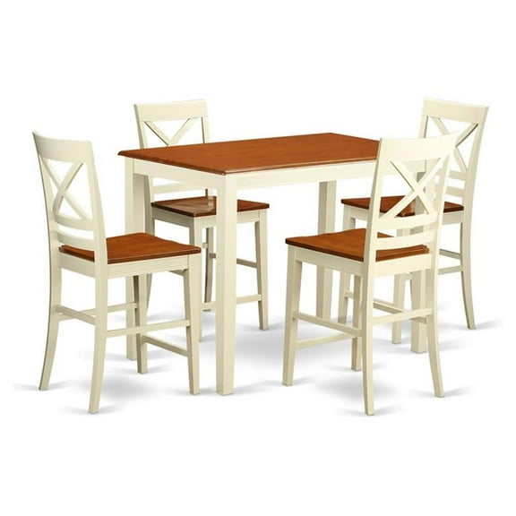 Pemberly Row 5-piece Wood Dining Room Set in Buttermilk/Cherry