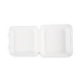 thumbnail image 3 of Boardwalk HL-91BW 9 in. x 9 in. x 3.19 in. 1-Compartment Hinged-Lid Sugarcane Bagasse Food Containers - White (100/Sleeve, 2 Sleeves/Carton), 3 of 9