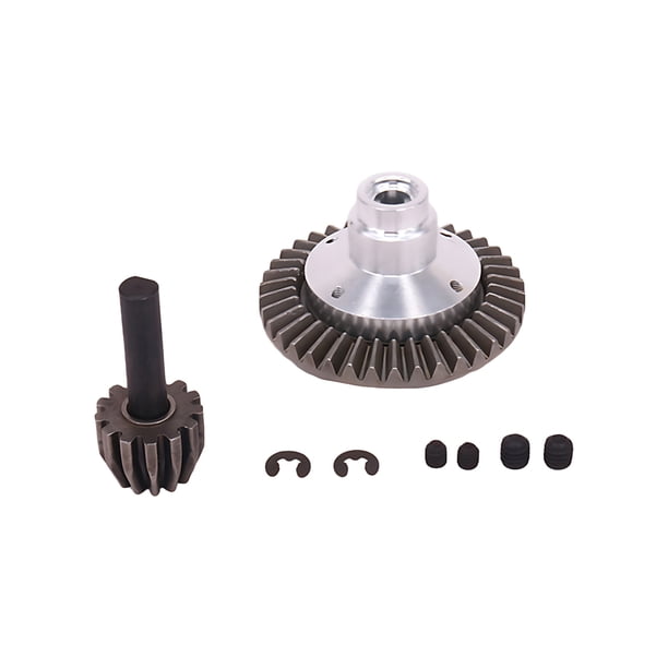Engranaje cónico principal diferencial metal fijó 13T 38T Vogacara para Axial SCX10 1/10 Plata