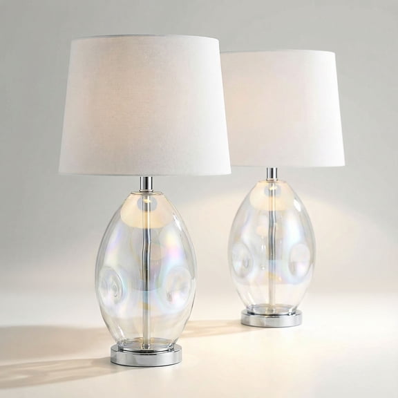 360 Lighting Daniella 24 3/4" High Clear Iridescent Glass Table Lamp Set of 2