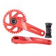 thumbnail image 1 of Platos y s de bicicleta Zulema 170 mm alta resistencia Crankarm Road Double Chainring Hollow 34t rojo, 1 of 8
