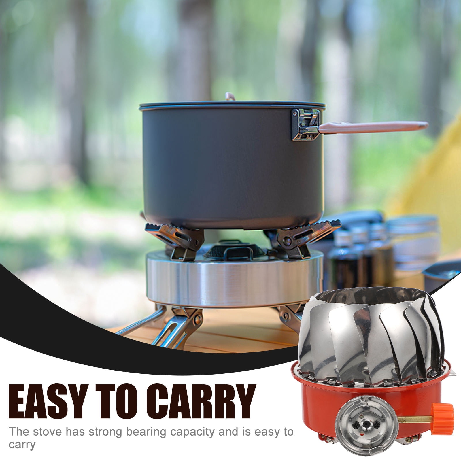 SKISUNO Silver Portable Lotus Design Windproof Stove for Camping Easy to Operate
