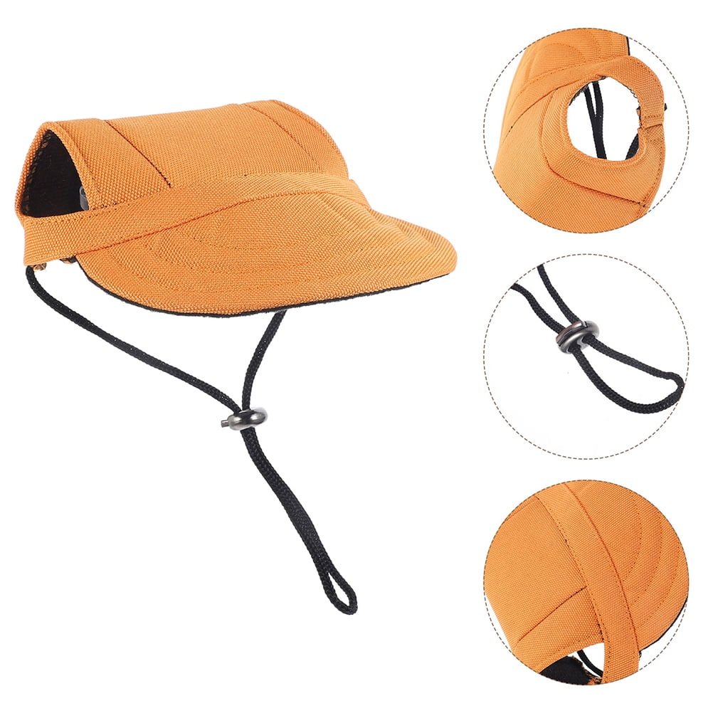 Vosarea Comfortable Orange Pet Baseball Cap Dog Sun Hat with Ear Holes for Travel