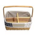 thumbnail image 2 of De Almacenamiento De Mimbre De Basket Fruit Bin Organizador De Picnic Basket, Habitación De 4 Celdas Para Almacenamiento Hogar, Lavandería, Picnic, Maceta Y Bolsa De Playa (12 X 8 X 5 BLESIY Cesta de almacenamiento de mimbre de madera, 2 of 7