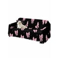 thumbnail image 2 of Valentine's Day Sofa Covers for 2-3 Cushion Couch L-Shaped Sectional, Pink Bows Shining Stars Modern Black Washable Sofa Covers Slipcover for Living Room Furniture, Couch Cover Blanket 71"x134", 2 of 9