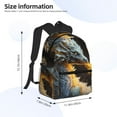 thumbnail image 4 of Ratiio Golden White Fire Dragon Print Casual Backpack for Men and Women, Water Resistant Oxford Fabric School Bag Lightweight Travel Daypack, 4 of 6