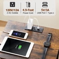 thumbnail image 4 of Behome Nightstand with Charging Station, Bedside Table with Storage, End Tables with USB Ports and Outlets for Bedroom, Living Room,Rustic Brown, 4 of 7