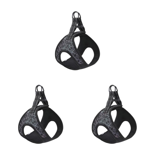 Methold Arnés para caminar para mascotas, chaleco de malla de nailon ajustable de seguridad, entrenamiento, poliéster elástico, correa Negro METRO 3piezas