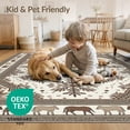 thumbnail image 4 of ODIKA 8'x10' Washable Area Rug Durable, Non-Slip Placemat Inspired Cow Symmetrical Repeating Detail Fabric Table for Living Room, Under Sectional, Family, 4 of 7