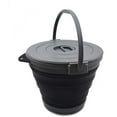 thumbnail image 2 of Pit Bull Tools Collapsible 16L Water Bucket With Lid – Plumber’s Flex Bucket, Black PVC 2 of 6