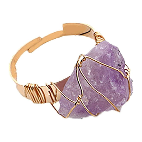asddcavvf Open Rough Stone Ring Gemstone Ring Personality Fashion Natural Stone Ring