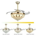 thumbnail image 4 of 42" Invisible LED Ceiling Fan Lamp Crystal Chandelier Pendant And Remote Modern Luxury Gold Crystal LED Chandelier Invisible Ceiling Fan Light Ceiling Lamp w/ Remote, 4 of 12
