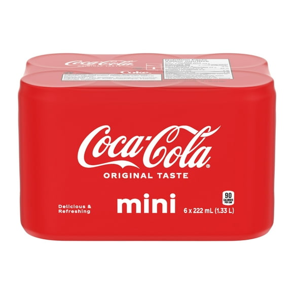 Coca-Cola 222mL Canettes, paquet de 6 6 x 222 ml