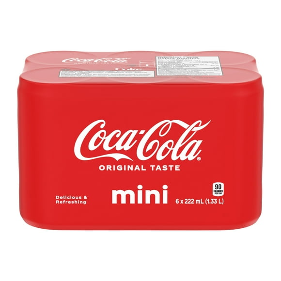 Coca-Cola 222mL Cans, 6 Pack, 6 x 222 mL