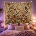 thumbnail image 2 of Floral Garden Autumnal with Botanical Textured Toned Mimics, Mystical Fantasy for Space Lovers, Galaxy Room Decor, Halloween Gift, Tapestry Wall Hanging for Bedroom and Dorm, 2 of 7