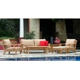 thumbnail image 2 of Wholesale Teak 5 Piece Wood Outdoor Patio Bar Set with Ottoman, Brown/Beige, 2 of 5