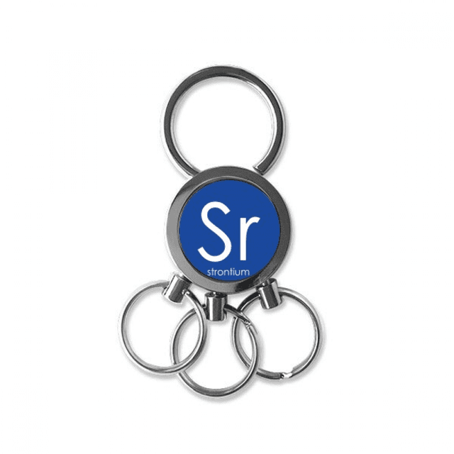 Cuadro de metales alcalinoterreos quimica elementos período estroncio SR Llavero de metal de acero inoxidable Llavero Anillo de cadena Llavero
