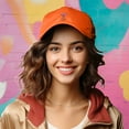 thumbnail image 4 of Dalix Cosmo Embroidered Cap Cotton Cosmopolitan Baseball Cute Cool Dad Hat Womens in Orange, 4 of 5
