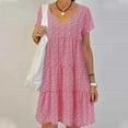 thumbnail image 1 of 2024 Robe Tendance Grande Taille pour Femmes Été Imprimé Manches Courtes Ample Décontractée Robes Femme Élégante Mode Plage Vêtements pour Dames, 1 of 7
