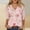 Pink 3, variant on Womens Summer Tops Floral Printed 3/4 Length Sleeve V Neck Dressy Casual Shirts Loose Fit Work Comfy Going Out Beach Outfits Clothes