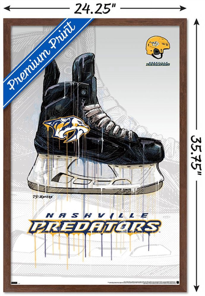 NHL Nashville Predators - Drip Skate 21 Wall Poster, 22.375" x 34", Framed
