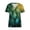 Green, variant on Women's V Neck Short Sleeve Scrub Tops with Dual Side Pockets Halloween Pumpkin Witch Hat Maple Leaf Print Lightweight Loose Fit Nurse Uniform Casual Work Blouse