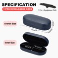 thumbnail image 2 of Uxcell Hard Shell Eyeglasses Case, 1 Pack PU Leather Large Glasses Case Protective Sunglasses Organizer, Dark Blue, 2 of 7