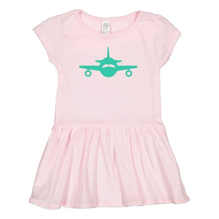 

Inktastic Cute Teal Airplane Gift Toddler Girl Dress