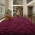 thumbnail image 4 of Janvonne 8x10 Fluffy Burgundy Red Area Rug for Bedroom Living Room Soft Fuzzy Rugs Non-Shedding Indoor Plush Rug for Nursery Kids Room Dorm Room Home Decor, High Pile Shaggy Floor Carpets, 4 of 8