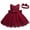 Wine, variant on Baby Girls Lace Bowknot Princess Wedding Formal Tutu Dress+Headband Set Clothes Features Leisure Outwear