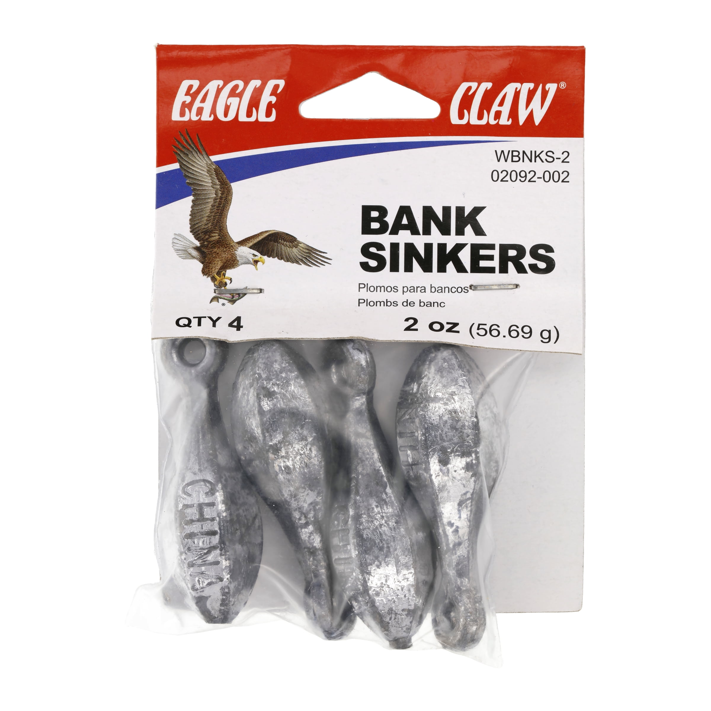 Eagle Claw Fishing Tackle, 02092-002, Bank Sinker 2 oz 