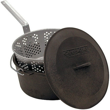 Camp Chef 3-Piece Pre-Seasoned Cast Iron Pot with Fry