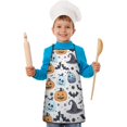 thumbnail image 2 of Colorful Pumpkin Halloween Pattern Kids Aprons for Girls and Boys,Adjustable Neck Strap Toddler Aprons for Kids Cooking Baking,23.6"x19", 2 of 7