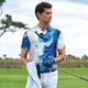 thumbnail image 3 of Balery Blue White Fluid Art Camisa Polo de Hombre con Estampado, de Manga Corta y Tejido Medio, Camisa Tipo Golf Polo-Large, 3 of 6