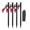 thumbnail image 1 of 4pcs Camping Tent Stakes Ground Pegs Heavy Duty with Reflective Guy Lines, 1 of 8