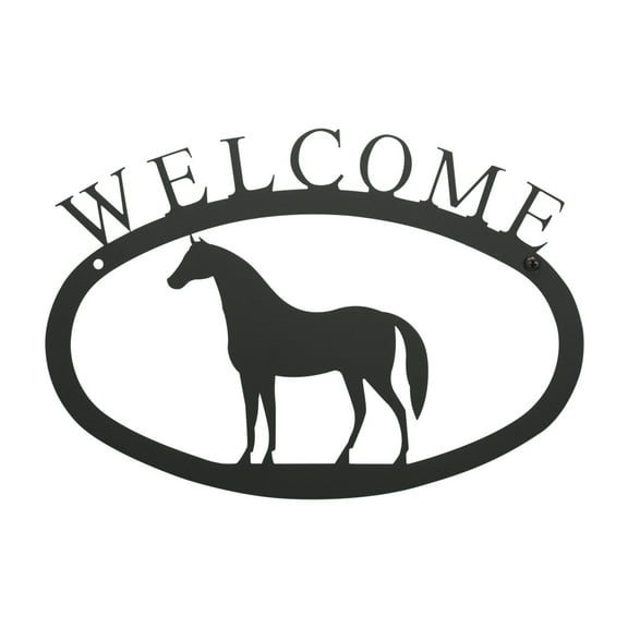 Home Wall Decorative Indoor Black Horse - Welcome Sign Small