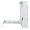 thumbnail image 4 of White Queen Size Murphy Bed with Shelves and LED Lights, 4 of 9