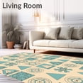 thumbnail image 2 of ODIKA 5'x7' Machine Washable Non-Slip Area Rug, Folkloric Hideaway with Mountain Explorer Imagery High Traffic Rug with Pad, Beige, 683210, 2 of 8