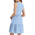 thumbnail image 6 of FRSASU Summer Dress for Women Fitted Waisted Button up V-Neck Sleeveless Hawaiian Beach Sundress with Pocket Light Blue-A, 6 of 7