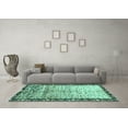 thumbnail image 3 of Ahgly Company Machine Washable Indoor Rectangle Abstract Turquoise Blue Modern Area Rugs, 6' x 9', 3 of 4