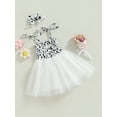 thumbnail image 3 of goowrom Robe Princesse pour Bébé Motif Vache Imprimé Sans Manches Robe d'Été en Tulle Superposé, 3 of 8