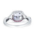 thumbnail image 3 of Blue Apple Co. Halo Cushion Infinity Twist Ruby CZ Engagement Ring Cubic Zirconia 925 Sterling Silver, 3 of 5